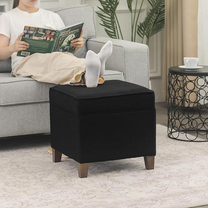 Adeco 17.5" Square Fabric Ottoman - Image 4