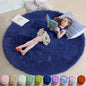 Amdrebio Navy Blue Round Circle Area Rug 5Ft by Amdrebio