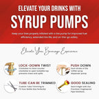 Jimoco® Syrup Pump Dispenser + Torani® Sugar Free Peach Syrup, 25.4 oz - Coffee Syrup Pump & Flavoring Bundle