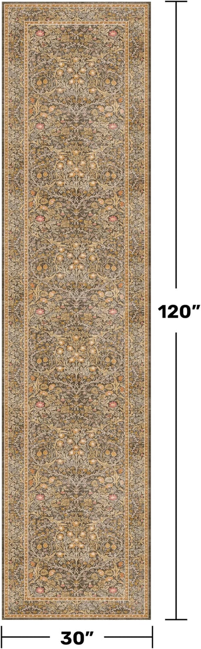 Brown 2'6" x 10' Hallway Runner Rug Non Slip - Image 2
