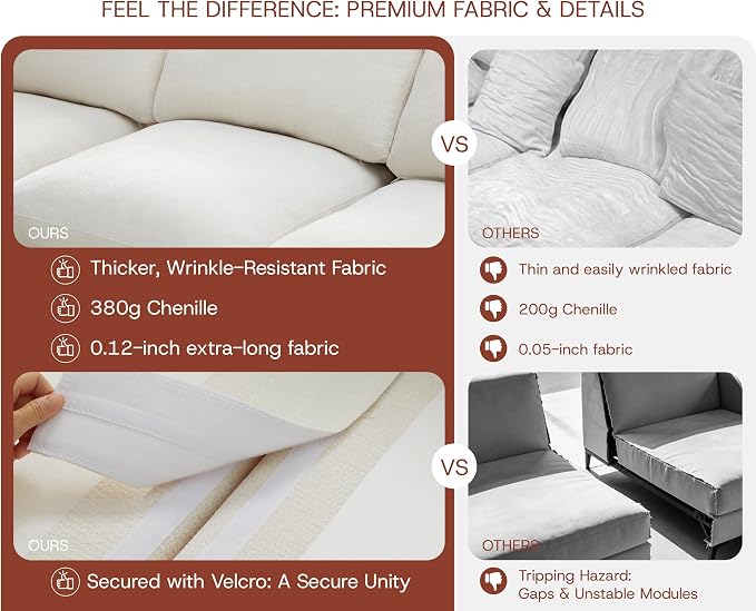 GRUSIGN 141'' Oversized Boneless Cloud Couch - Image 4