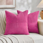 Fancy Homi 2 Packs Hot Pink Decorative Throw Pillow Covers 20x20 Inch by Fancy+Homi