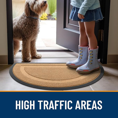 OLANLY Half Circle Front Door Mat Outside 35x23 All-Season Rubber Doormat | - Image 6