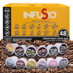 InfuSio Coffee Pods Variety Pack – 48 Count, 12 Sophisticated Medium & Dark Roast Blends, Crafted Blends Collection – Premium Single-Serve Coffee, Compatible with Keurig K-Cup 2.0