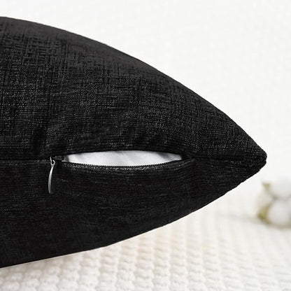 CaliTime Decorative Couch Throw Pillow Covers 24 X 24 Inches Black | Pack of 2 - Image 3