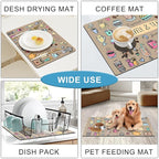 Fun Coffee Machine Mat-Espresso Tray for Coffee Bar Under Coffee Pot Mat, Coffee Maker Mat for Countertop, Dish Drying Mat, Coffee Mat, Absorbent Mat, Kitchen Counter Drying Pad