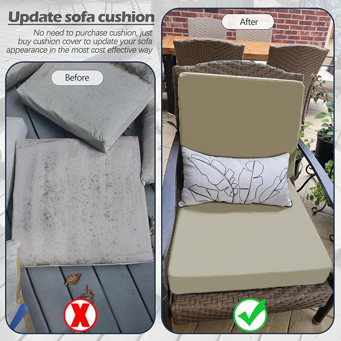 Sqodok Patio Furniture Cushion Covers Outdoor Cushion Covers Set of 2 - Image 8