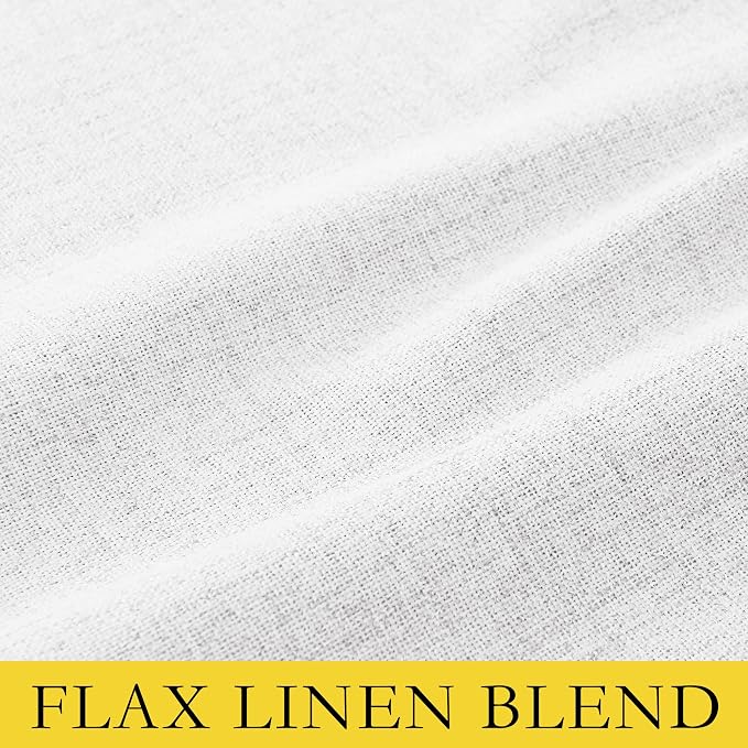 NICETOWN Full Blackout Back Tab Linen Curtains 84" Long 2 Panels Set, Boho-Chic - Image 6