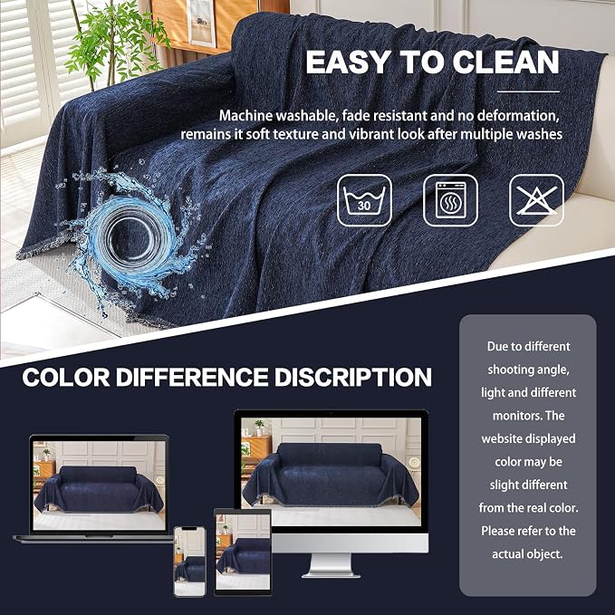 DREAMINGO Sofa Covers Washable Thick Chenille Couch Cover - Image 6