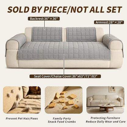 Velvet Couch Covers for Sectional Sofa Washable, Non-Slip L Shaped Sectional - Image 5
