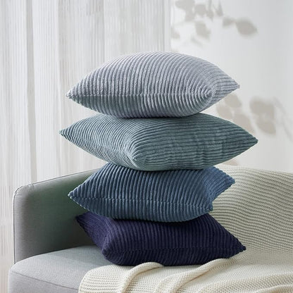 Topfinel Navy Blue Euro Shams Decorative Throw Pillow Covers 26x26 Inch Set of 4 - Image 5