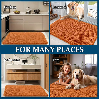OLANLY Dog Door Mat for Muddy Paws 36x24, Super Absorbent Chenille Mud Mat | - Image 8