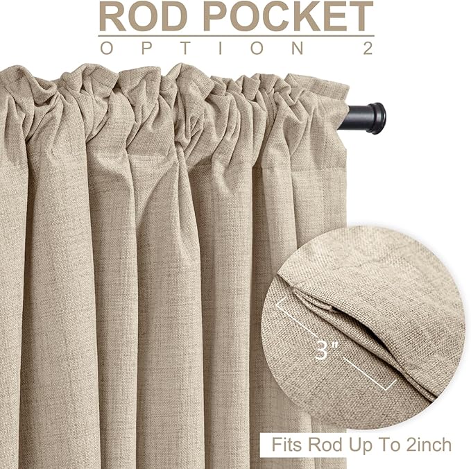 Linen Textured Total Blackout Curtains - Image 5