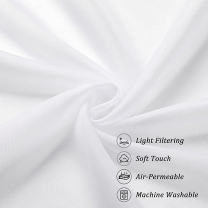 Chyhomenyc Sheer White Curtains 24 Inch Length Set | Small Window Curtains - Image 6