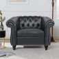 LEVNARY Leather Upholstered Armchair, Mid-Century Modern Single Sofa Chair by LEVNARY