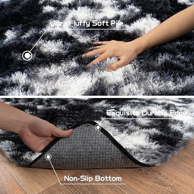 Pionblank Fluffy Runner Rugs for Bedroom 2x6, Plush Soft Fuzzy Bedside Carpet - Image 6