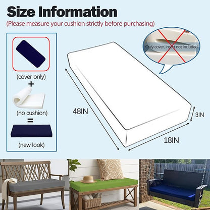 Patio Bench/Swing Cushion Cover, Patio Cushion Seat Slicovers - Image 2