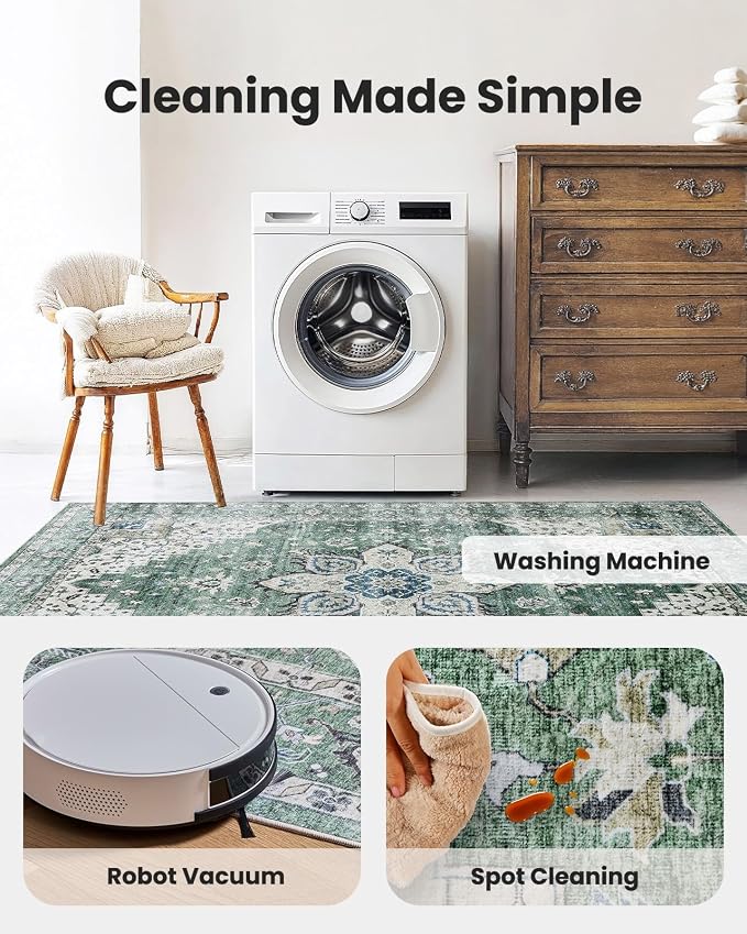 AMADA HOMEFURNISHING 2x6 Washable Runner Rug, Low-Profile Kitchen Rugs - Image 5
