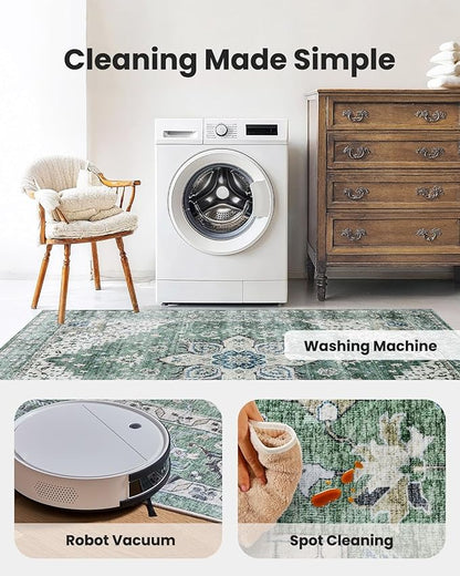 AMADA HOMEFURNISHING 6x9 Area Rug, Washable Low-Profile Large Area Rug - Image 4