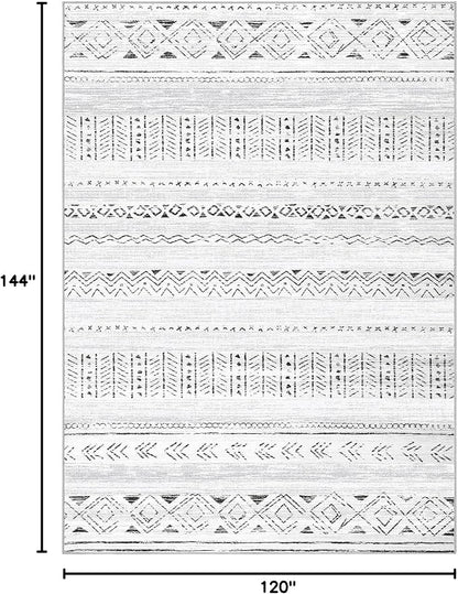 cotiled Boho 10x12 Area Rug for Living Room: Large Moroccan Washable Rug | - Image 2