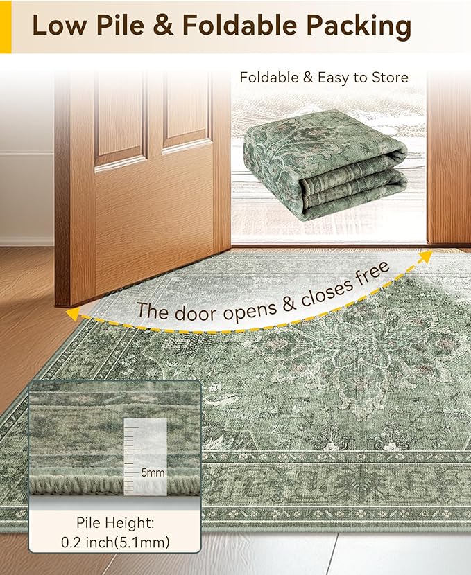 RELEANY Washable Area Rug, Large 9'x12', Water Repellent, Pet Friendly - Image 5