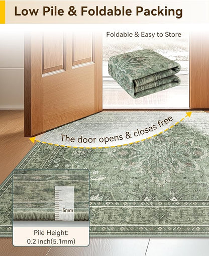 RELEANY Washable Area Rug, Runner 2'6"x5', Water Repellent, Pet Friendly - Image 4