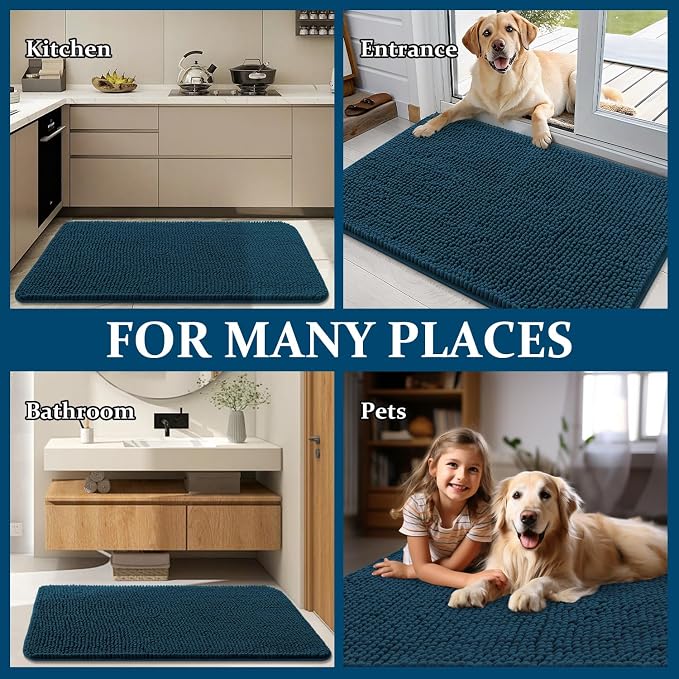 OLANLY Dog Door Mat for Muddy Paws 40x24, Super Absorbent Chenille Mud Mat | - Image 8