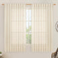Beige Linen Curtains 63 inches Long by LAMIT
