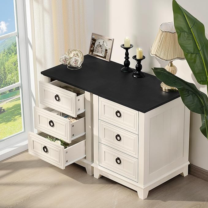 Joaxswe Farmhouse Night Stand Set of 2, Dresser - Image 4