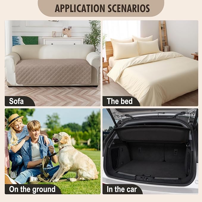 Genina Waterproof Couch Cover, Washable Anti-Slip 78inch Sofa Covers - Image 6