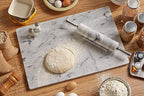 JEmarble Pastry Board 8x12 inch with Non-Slip Rubber Feets for Stability Perfect for Keep the Dough Cool and Chocolate Tempering(Premium Quality) White