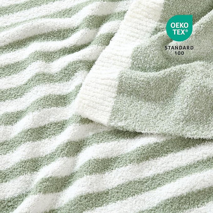 Snuggle Sac Ultra Soft Throw Blanket, Sage Green, Cozy Knitted, Fuzzy Knit - Image 4
