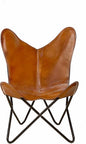 cuero Handmade Living Room Buffalo Leather Chair, Home-Decor, Butterfly Chair by cuero