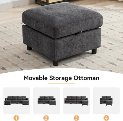 WUTUTUEE 107”Modular Sectional Sofa Convertible U Shaped Sofa Couch Set - Image 7