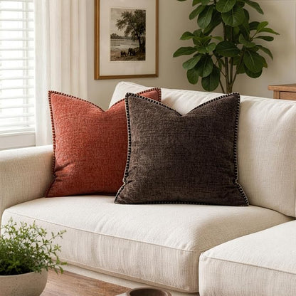 MIULEE Decorative Couch Throw Pillow Covers 20x20 Inch Dark Brown 2 Pack | - Image 4