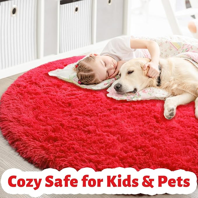 Amdrebio Red Christmas Small Round Rug 3Ft - Image 4