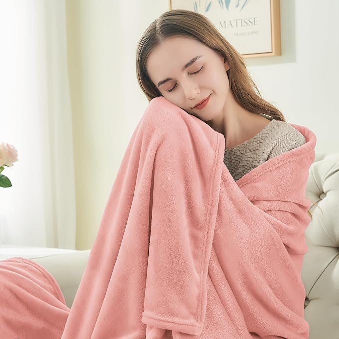 BEDELITE Fleece Blanket Soft Plush Twin Size Blanket Pink 60"x80" | Ultra Soft - Image 4