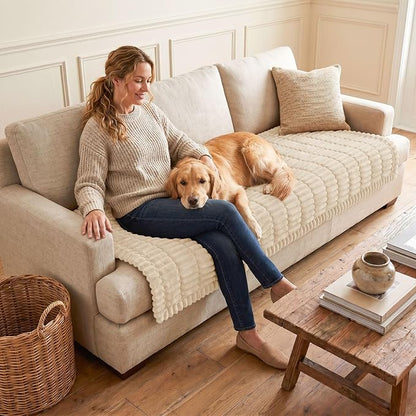 Couch Cover for Dogs, Washable Non Slip Plush Flannel Sofa Protector | Thick - Image 2