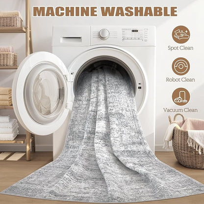 DMOYEST 2x3 Entryway Area Rug: Washable Neutral Modern Abstract Small Rug - Image 7