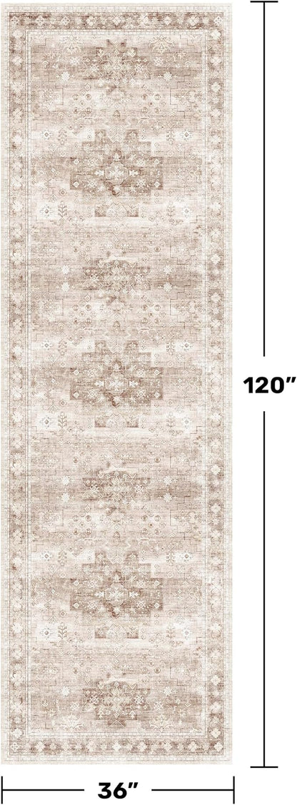 Boho Washable 3x10 Hallway Runner Rug, Non-Slip Stain & Fade Resistant - Image 2