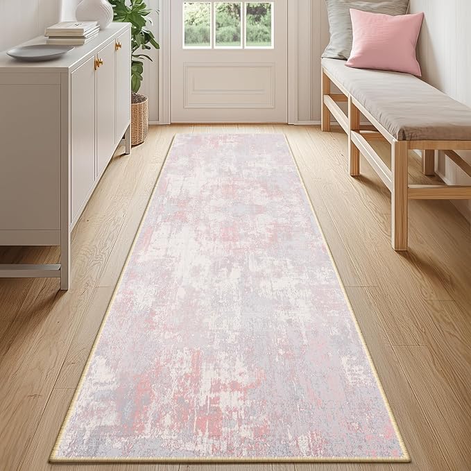 RELEANY Washable Runner 2'x8' Abstract Area Rug - Image 7
