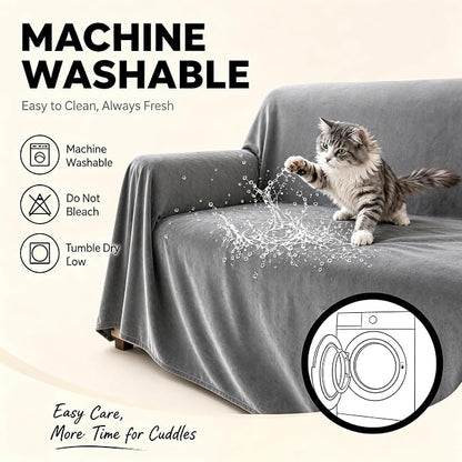 LOllON Velvet Couch Cover for Cats Dogs Kids - Image 7