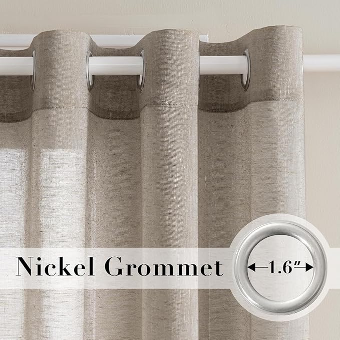 H.VERSAILTEX Linen Curtains Flax Linen Blended Curtain Panels - Image 2