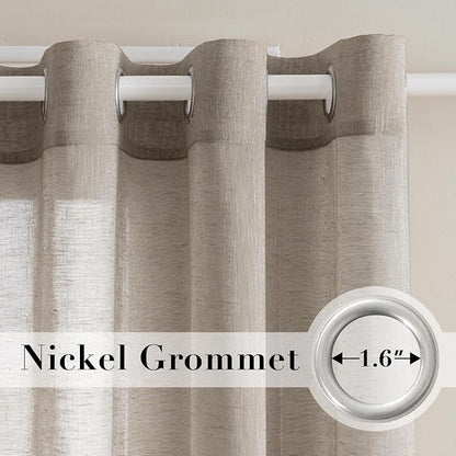 H.VERSAILTEX Natural Linen Curtains Soft Linen Semi Sheer Curtains - Image 2