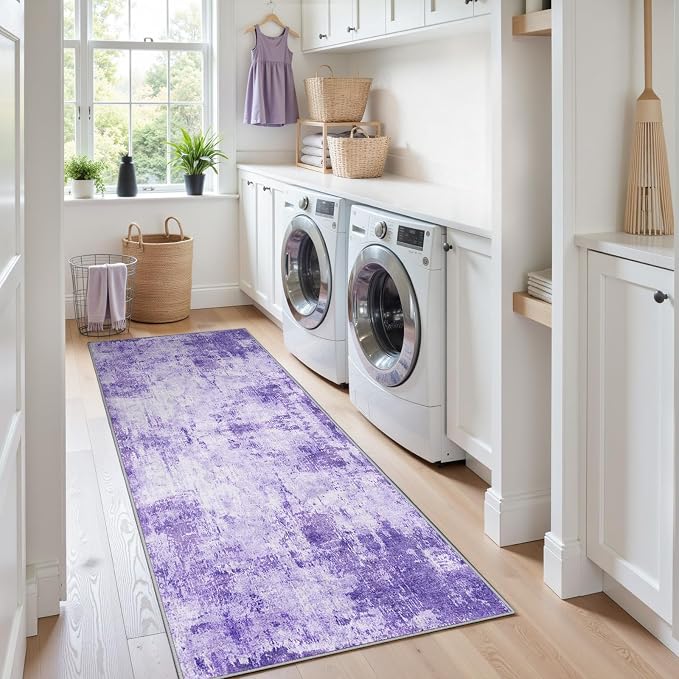 RELEANY Washable Runner 2'x10' Abstract Area Rug - Image 3
