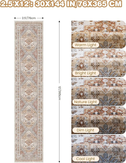 Runners for Hallway 12ft, Non-Slip Long Bathroom Rugs, Living Room, Soft - Image 2