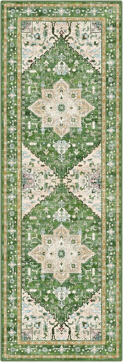 Yamaziot Washable Runner Rug, 2x6 Non-Slip Boho Vintage Hallway Kitchen Rug | - Image 2