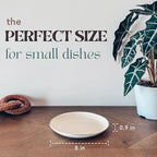 Mora Ceramic Helix Swirl Salad Plates Set of 6, 8in Spiral Porcelain Dish for Kitchen, Small Dinner, Lunch, Appetizer, Dessert, etc - Dishwasher, Microwave, Freezer, Oven Safe Dishware - Snowy White