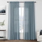 Light Blue Linen Curtains 84 Inch Length 2 Panels Set by Nanspring