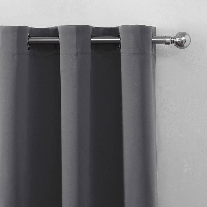 Grey Blackout Curtains/52 x 72 Inch/Set of 2 Panels Thermal Insulated Room - Image 7